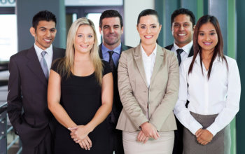 group of professionals smiling